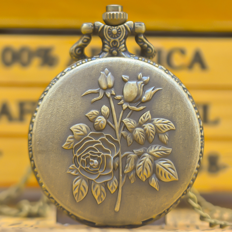 Jewelry Watches For Kids - Vintage Bronze Clamshell Flower Carved Necklace