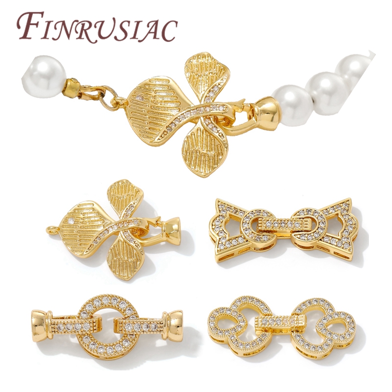Pearl Necklace - 18K Gold Plated Connectors Clasps For