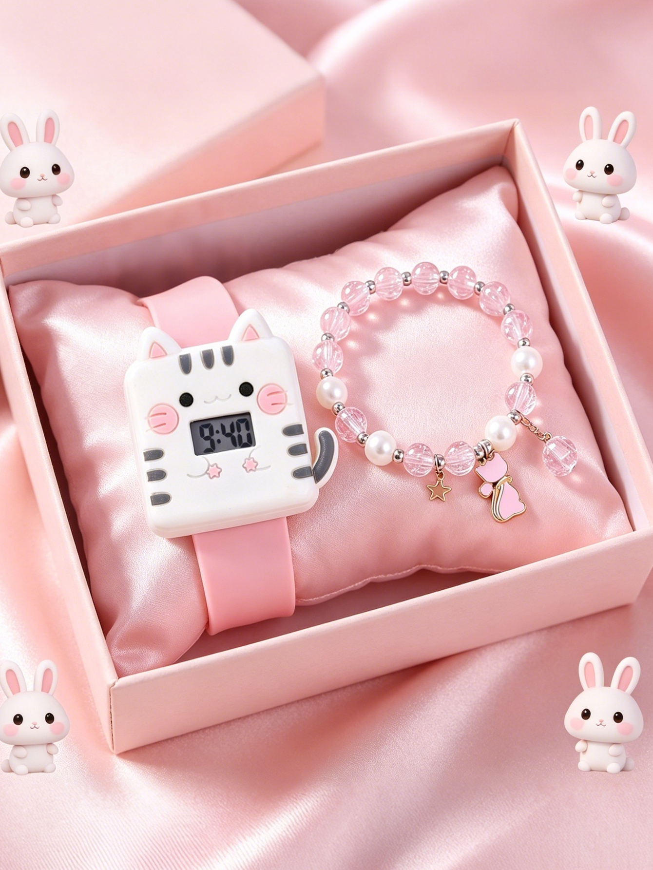 Jewelry Watches For Kids - Kids Cat Watch & Bracelet Set