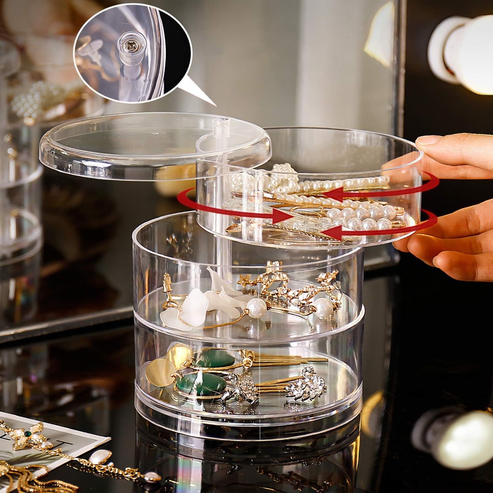 Jewelry & Watches Sp Z Oo Opinie - 360 Rotating Jewelry Organizer Clear Plastic