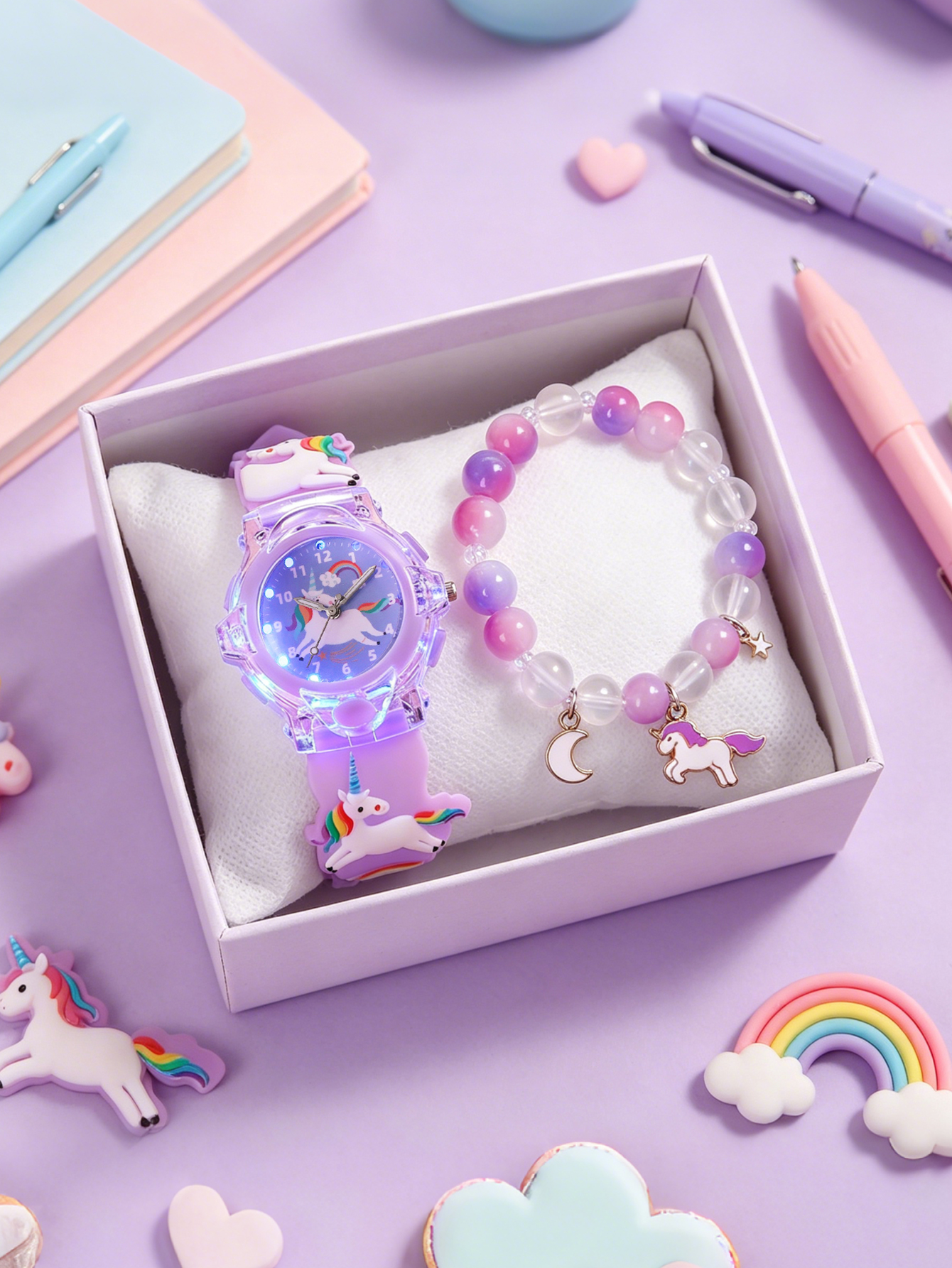 Jewelry Watches For Kids - Kids Unicorn Watch & Bracelet Set