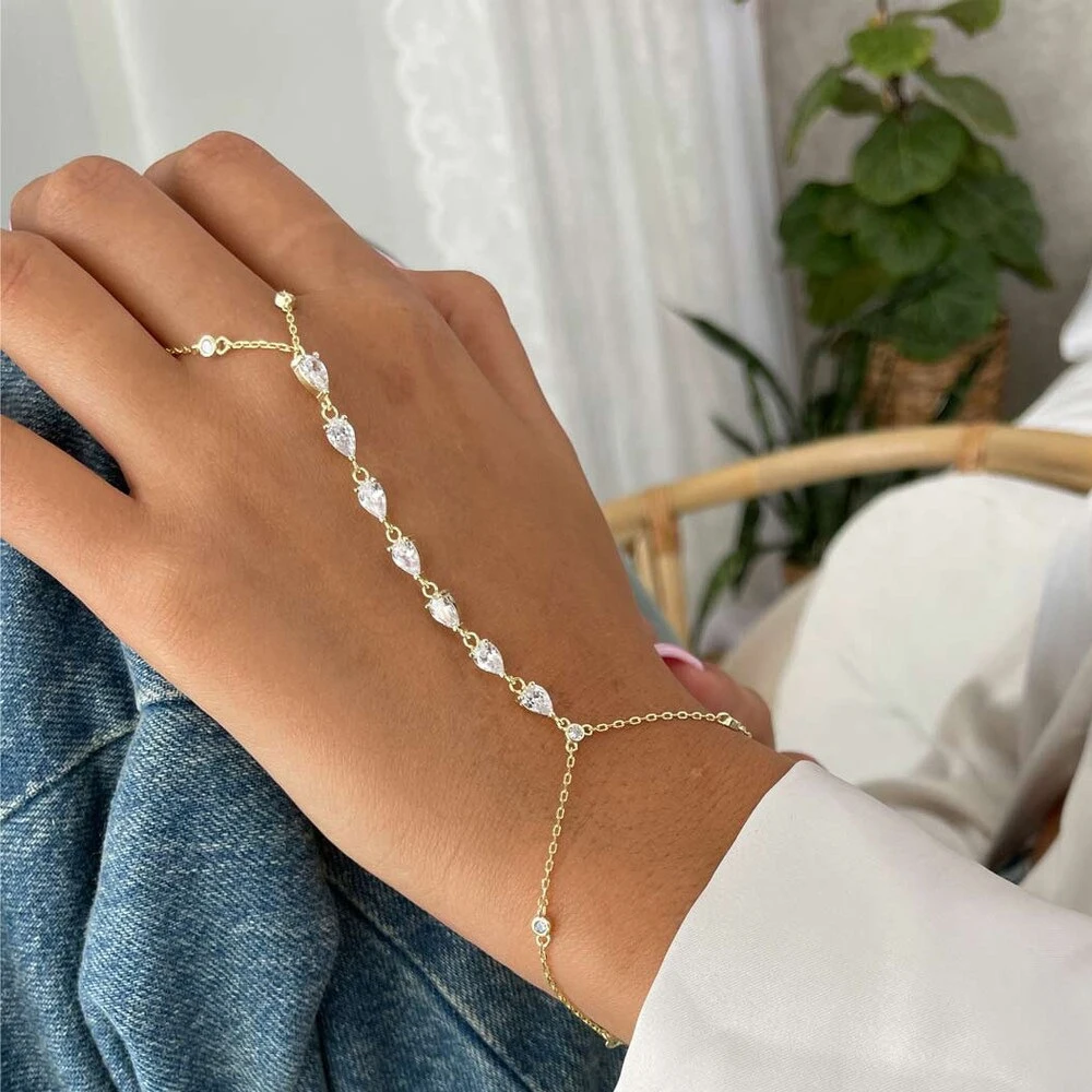 Fashion Zircon Teardrop Finger - đánh giá và giá Jewelry & Watches Sp Z Oo Opinie