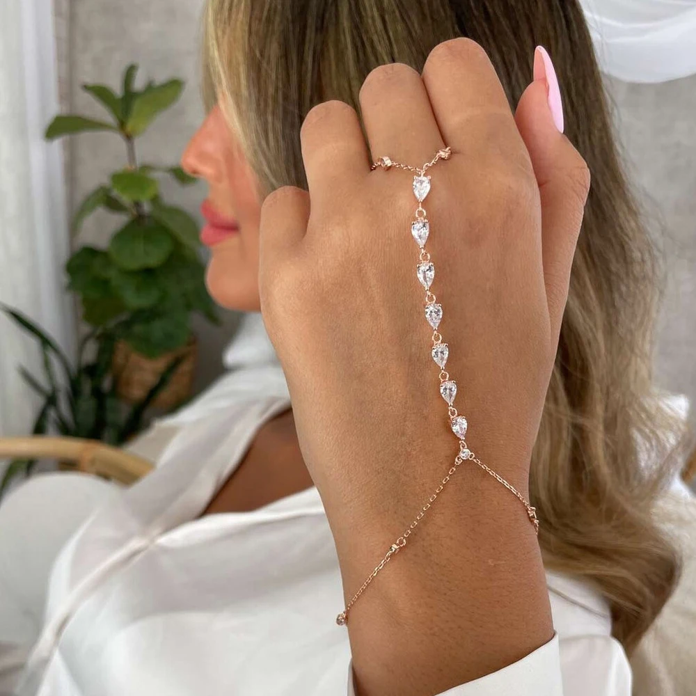 Fashion Zircon Teardrop Finger - đánh giá và giá Jewelry & Watches Sp Z Oo Opinie