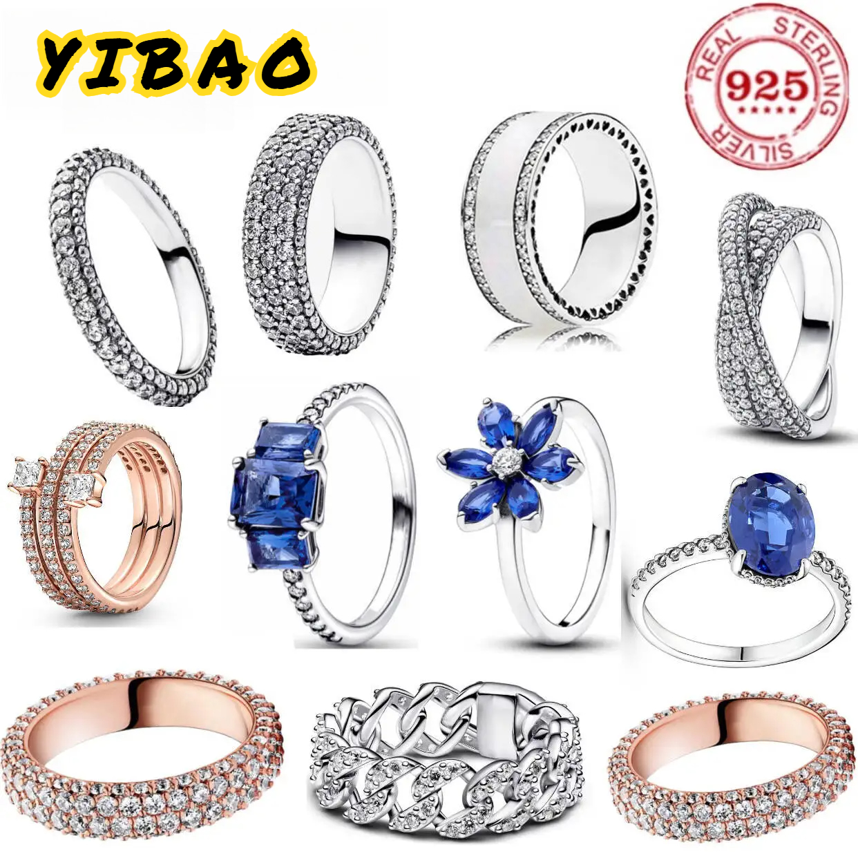 Dazzling all zirconia 100% 925 - đánh giá và giá Statement Cocktail Ring