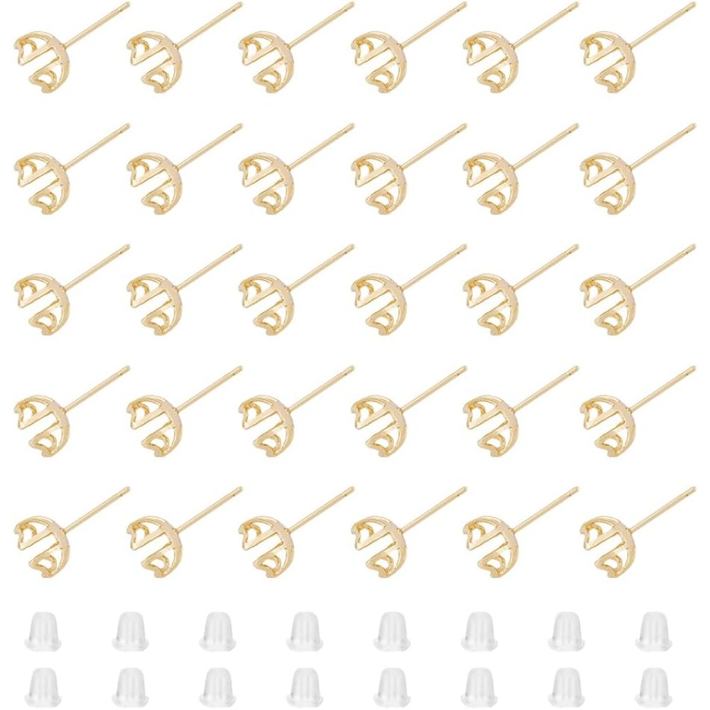 30Pcs Earring Mounting 4-Heart - đánh giá và giá Pearl Stud Earrings