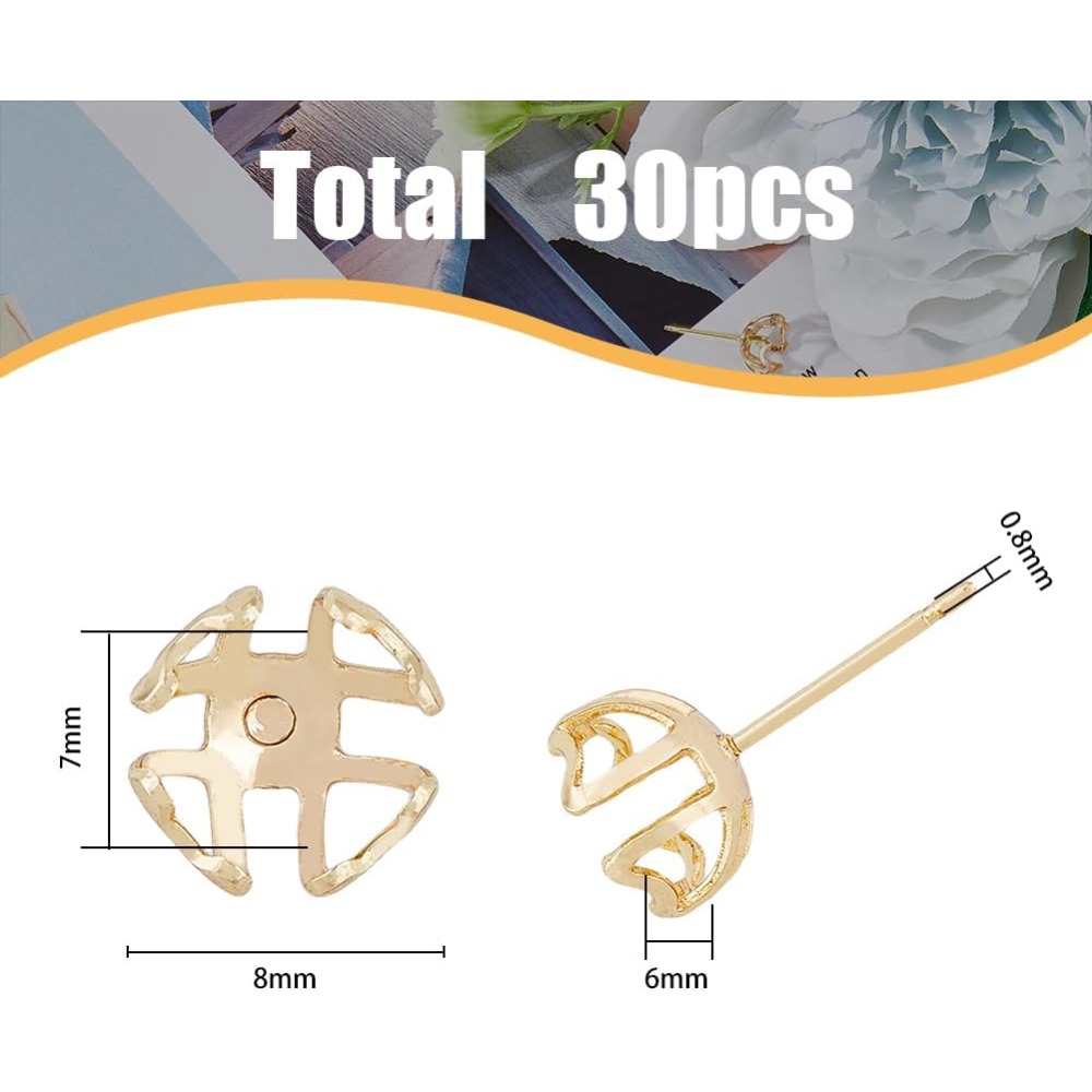 30Pcs Earring Mounting 4-Heart - đánh giá và giá Pearl Stud Earrings