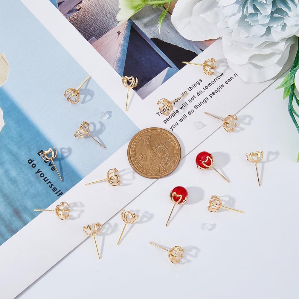 30Pcs Earring Mounting 4-Heart - đánh giá và giá Pearl Stud Earrings