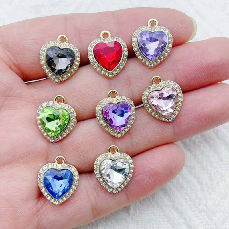 10pcs heart-shaped inlaid colo - đánh giá và giá Jewelry & Watches Sp Z Oo Opinie