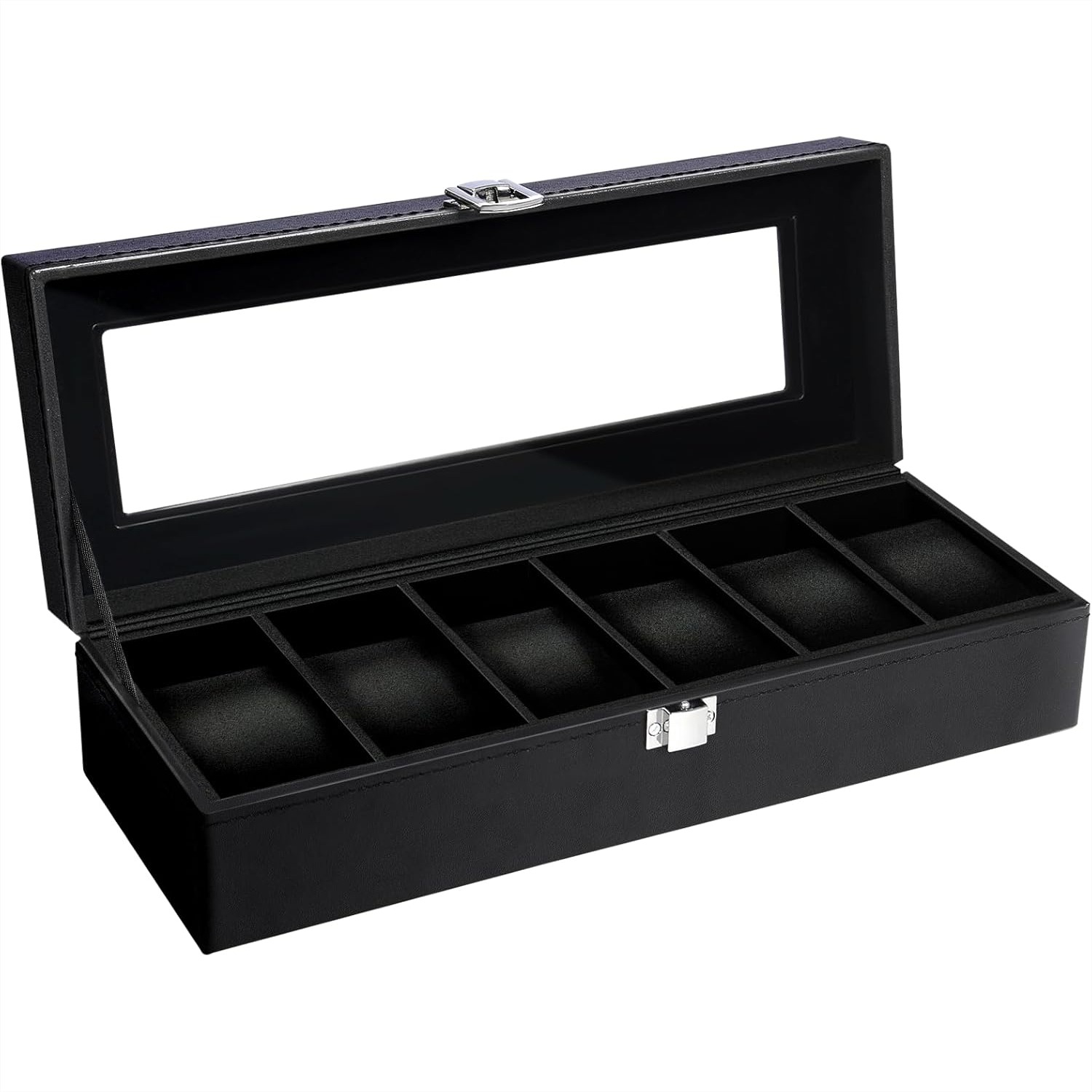 6 Slot Watch Box with Glass Li - đánh giá và giá Jewelry Watches Women