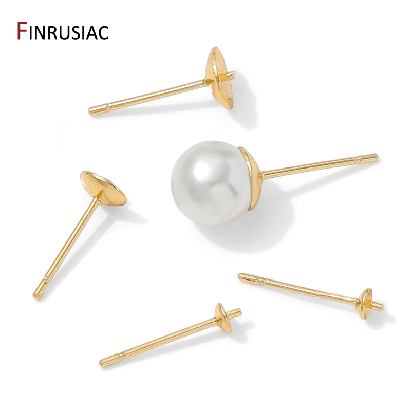 14K Gold Plated Brass Earring  - đánh giá và giá Pearl Stud Earrings
