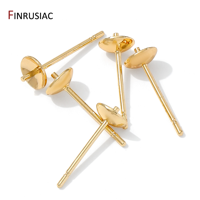 14K Gold Plated Brass Earring  - đánh giá và giá Pearl Stud Earrings