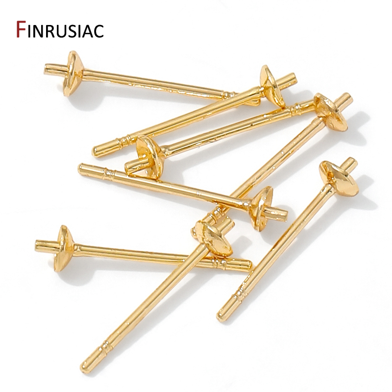 14K Gold Plated Brass Earring  - đánh giá và giá Pearl Stud Earrings