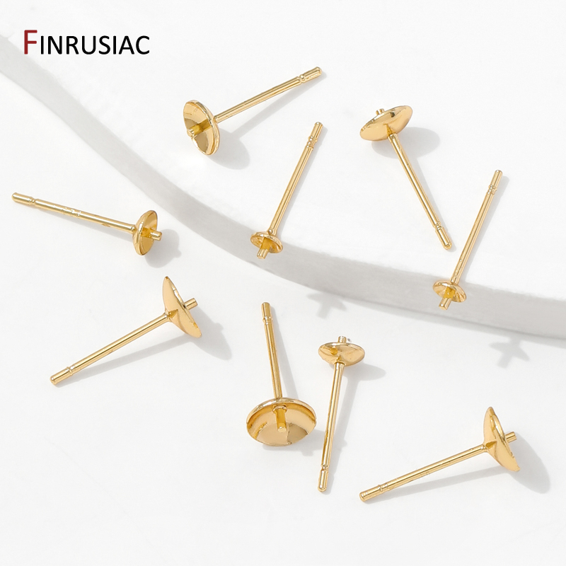 14K Gold Plated Brass Earring  - đánh giá và giá Pearl Stud Earrings