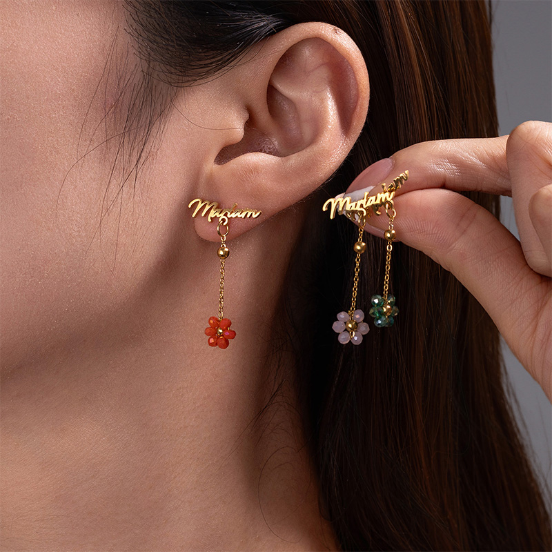 Auxauxme Custom Name Earrings  - đánh giá và giá Pearl Stud Earrings