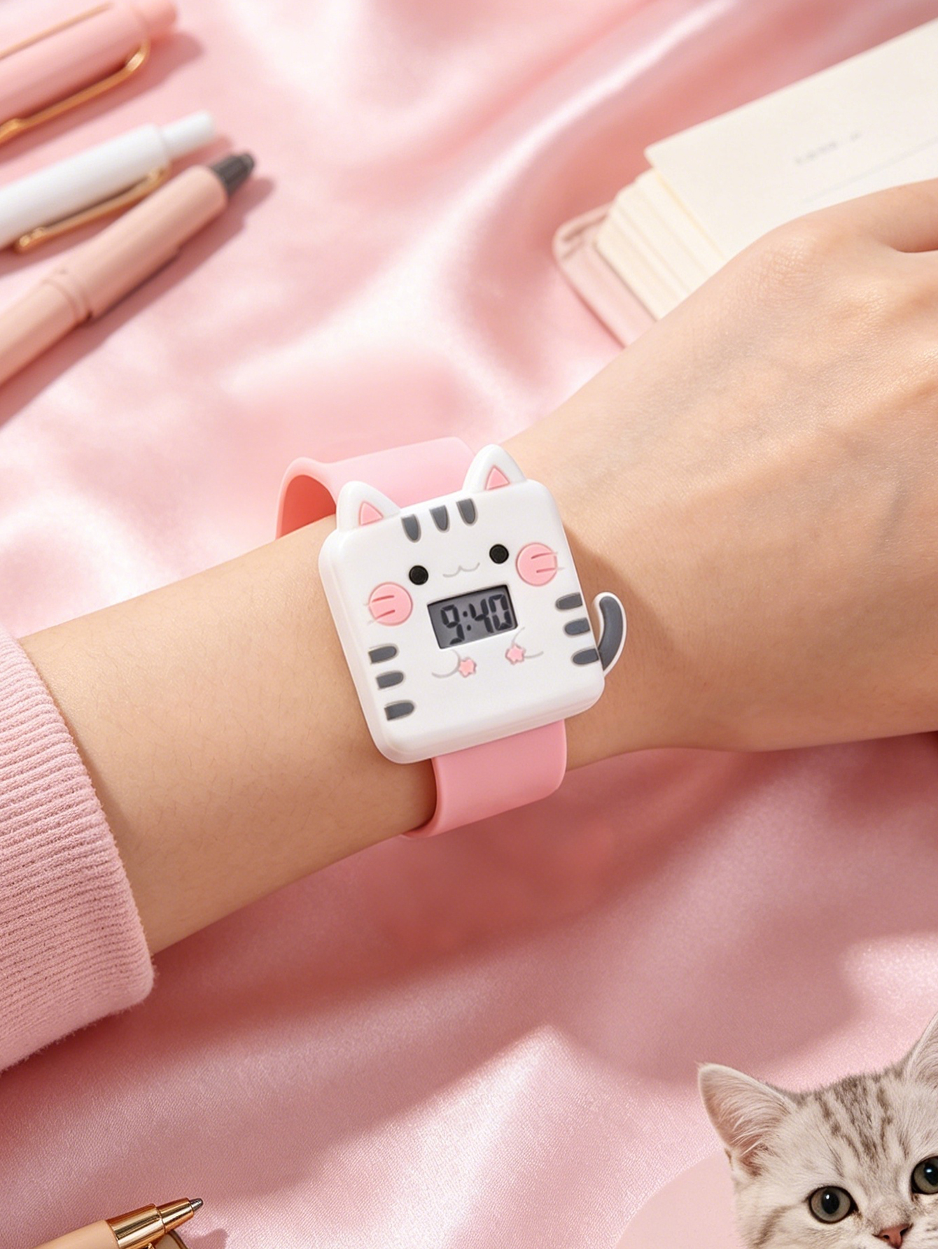 Kids Cat Watch & Bracelet Set  - đánh giá và giá Jewelry Watches For Kids