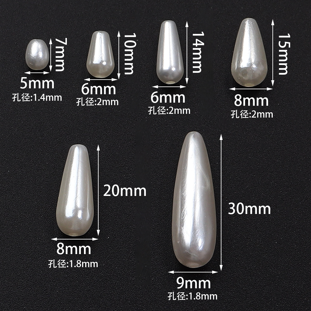 30-500pcs/lot Biege Waterdrop  - đánh giá và giá Pearl Stud Earrings