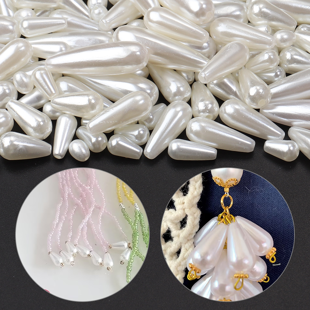 30-500pcs/lot Biege Waterdrop  - đánh giá và giá Pearl Stud Earrings