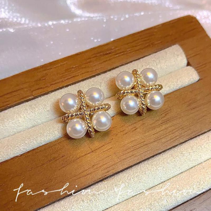925 Silver Needle Korean Fashi - đánh giá và giá Pearl Stud Earrings