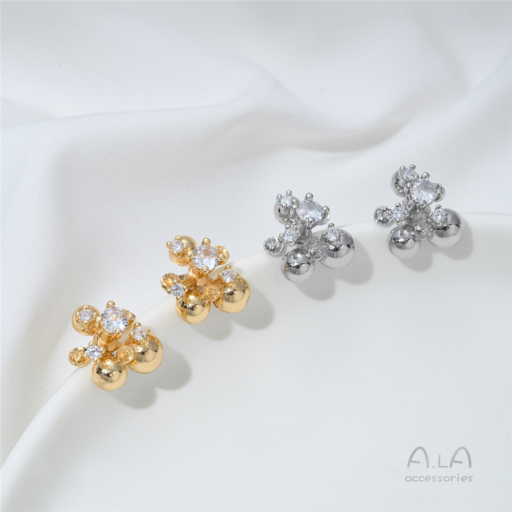 14K Gold-plated, Zirconium-inl - đánh giá và giá Pearl Stud Earrings