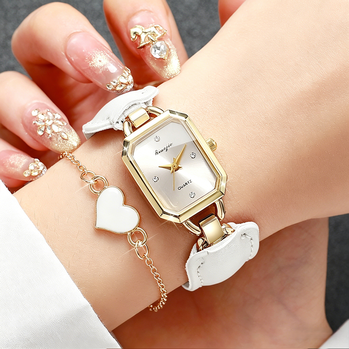5PCS Fashion Rectangle Women Q - đánh giá và giá Jewelry Watches For Kids