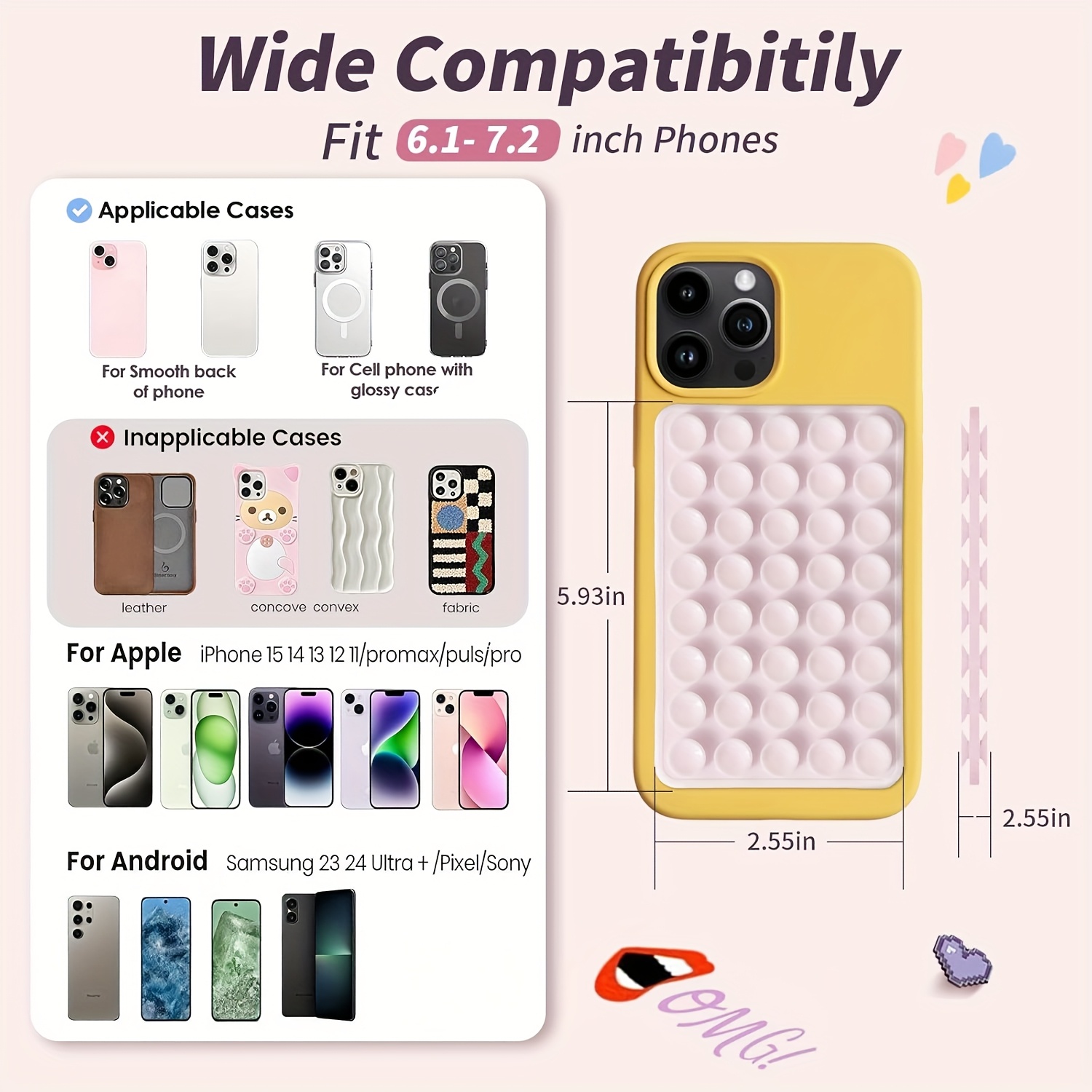 2pcs Double-Sided Silicone Suc - đánh giá và giá Watches & Jewelry Tsukiu